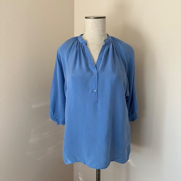 Maje Lua Collarless Blouse Womens Size 1 US S Clean Girl Aesthetic Office Top - Picture 4 of 8